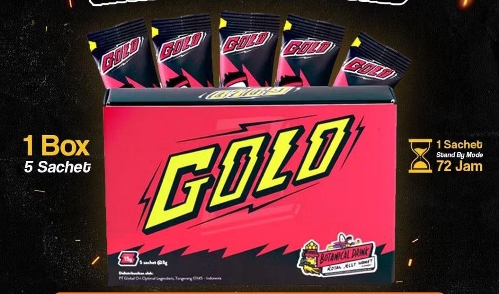 GOLO Ginseng 1 Box isi 5 sachet suplemen herbal vitalitas pria untuk menjaga stamina, energi, dan performa harian.