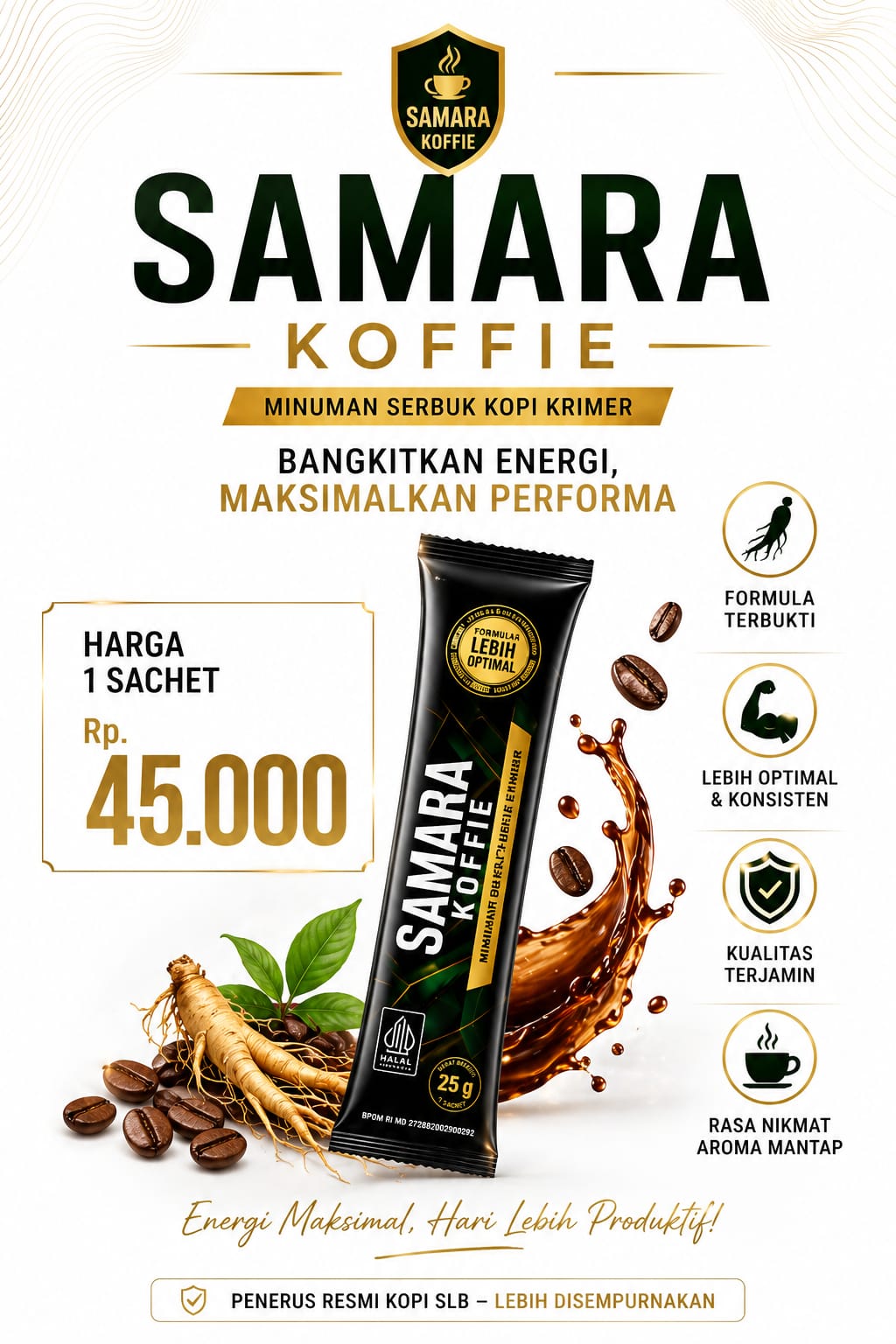 SAMARA KOFFIE 1 Sachet Original Harga Rp45.000 BPOM Halal by SLB Group