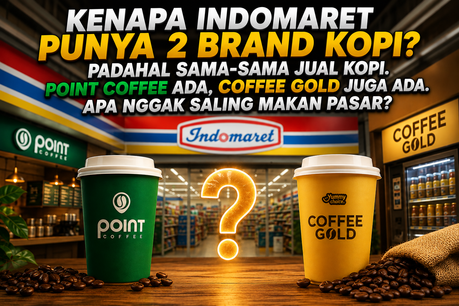 Point Coffee dan Coffee Gold sama-sama menjual kopi, tetapi memiliki positioning yang berbeda. Strategi ini memungkinkan Indomaret menjangkau kebutuhan pelanggan yang berbeda tanpa harus saling bersaing di segmen yang sama.